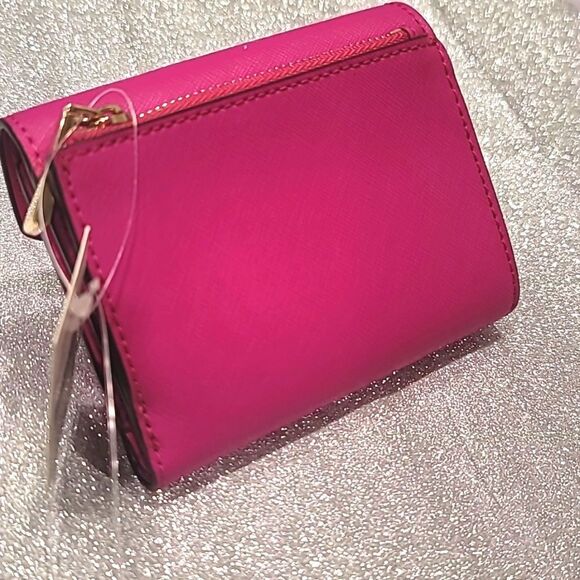 Michael Kors Greenwich Medium Envelope Trifold Leather Wallet- Wild Berry - Picture 11 of 11